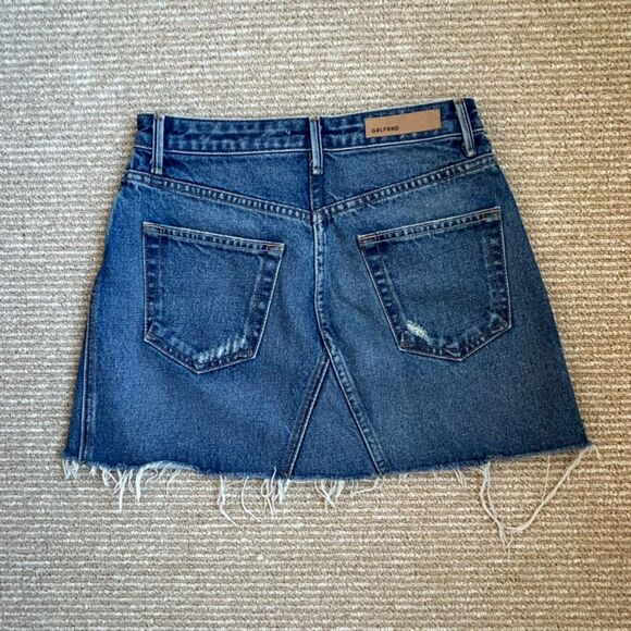 EUC GRLFRND Eva Distressed Denim Mini Skirt Walk This Way High Size 26 REVOLVE - Picture 5 of 15